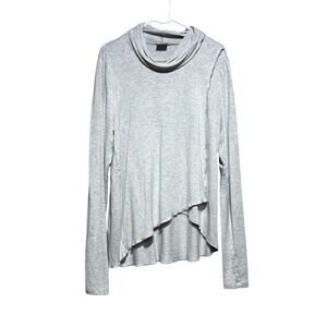 Cabi Heather Gray Cowl Neck Sport Topper Thumbhole Long Sleeve Top Large